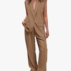 Pretty garden Amazon sleeveless 2-piece suit